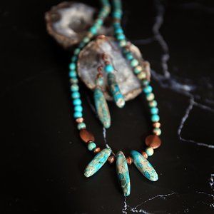 Ocean Jasper and Copper Jewelry Set